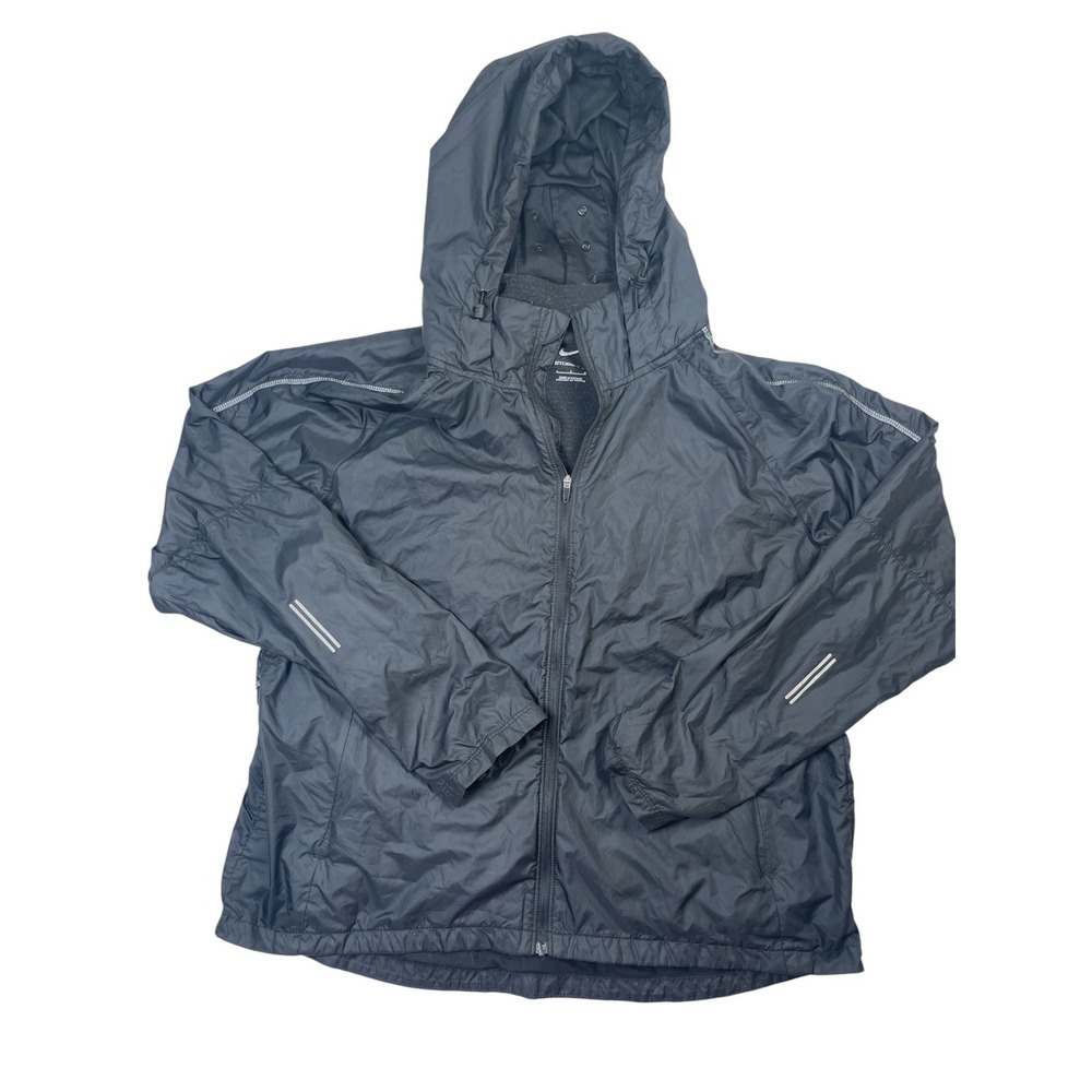 Nike Storm-FIT Women's Large Navy Blue Hooded Windbreaker Jacket
